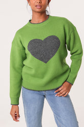 Jacquard Heart Knitted Jumper