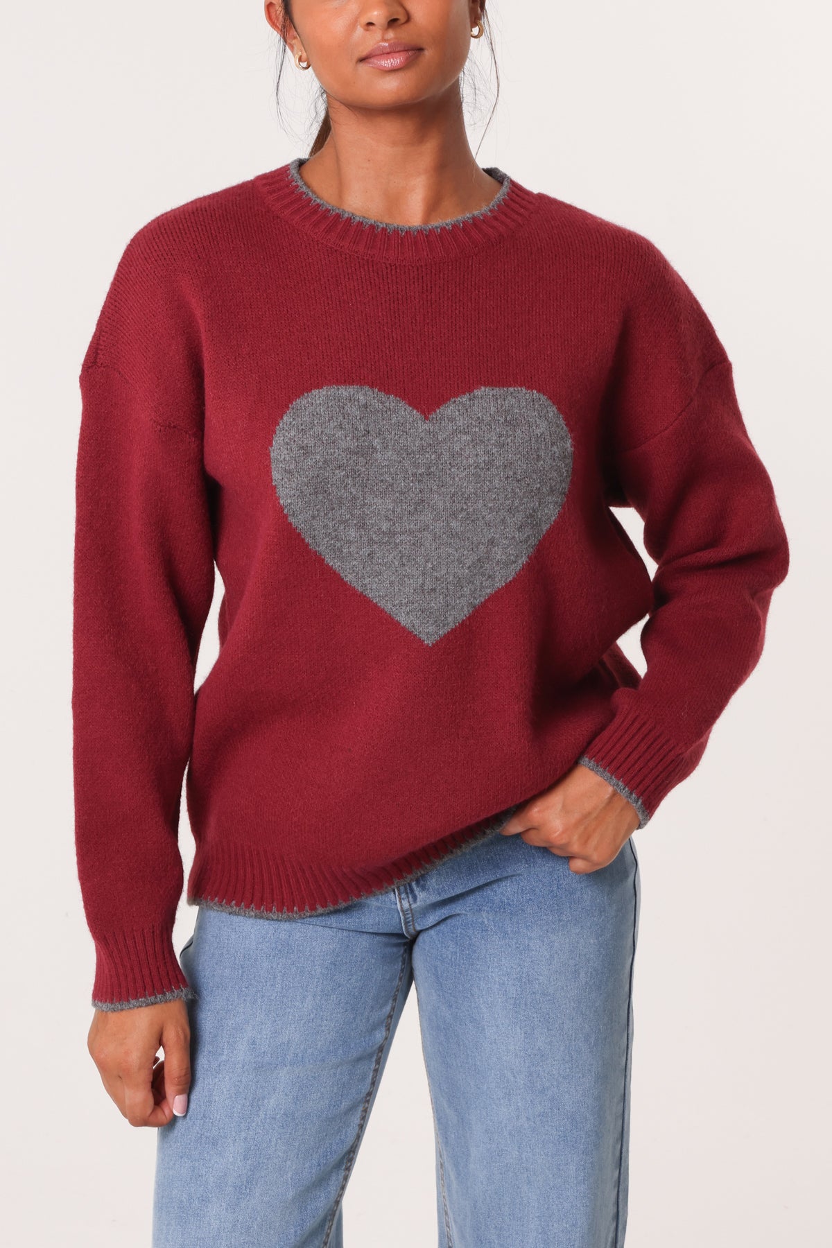 Jacquard Heart Knitted Jumper