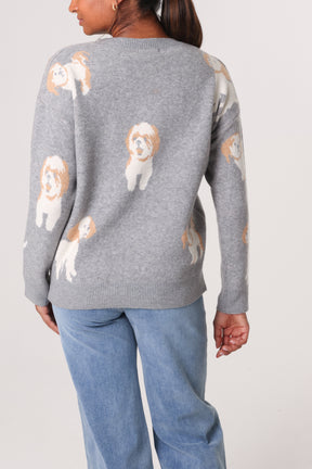 Jacquard Shih Tzu Dog Knitted Jumper