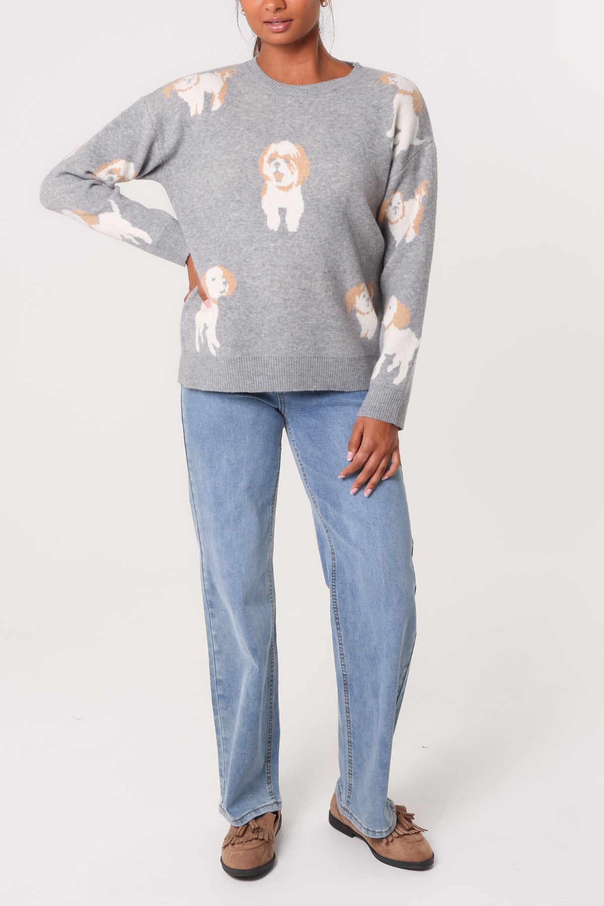 Jacquard Shih Tzu Dog Knitted Jumper