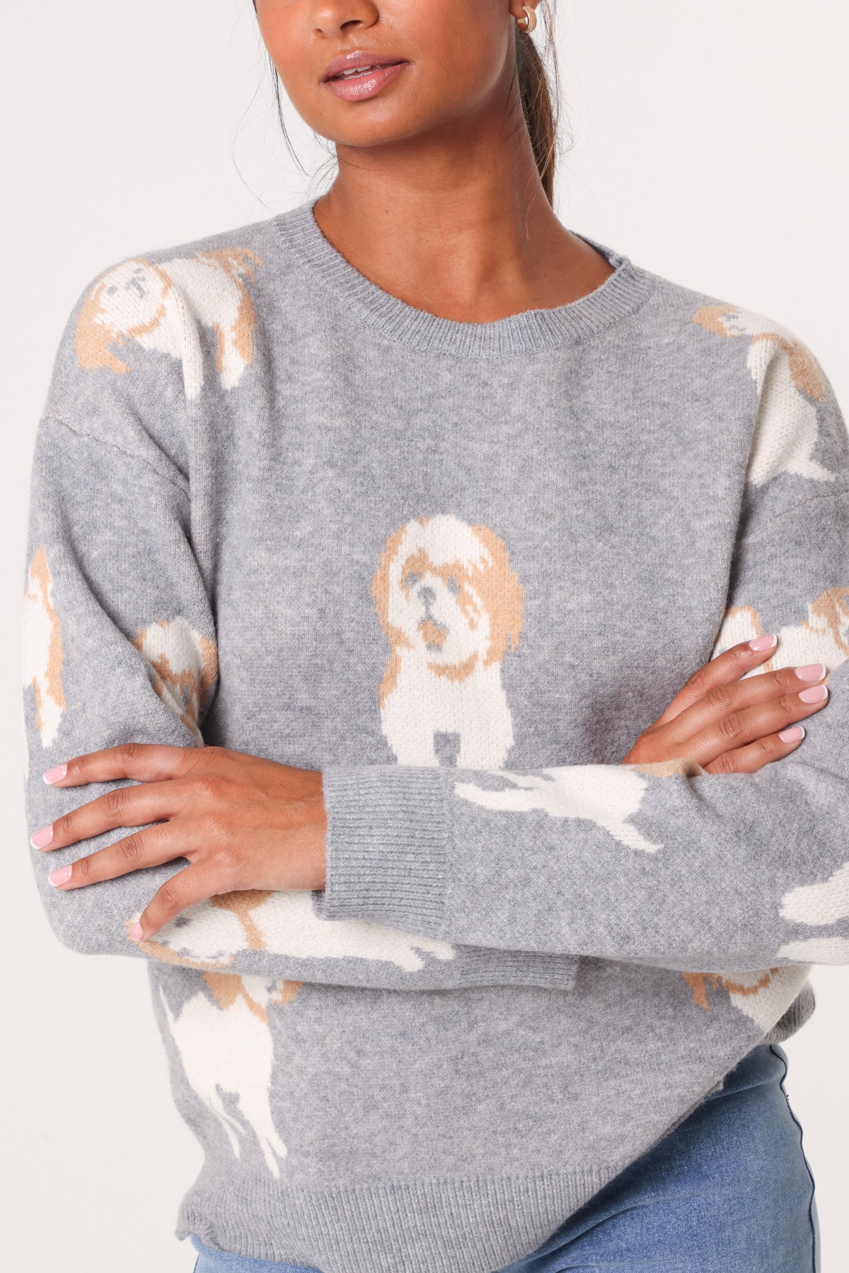 Jacquard Shih Tzu Dog Knitted Jumper