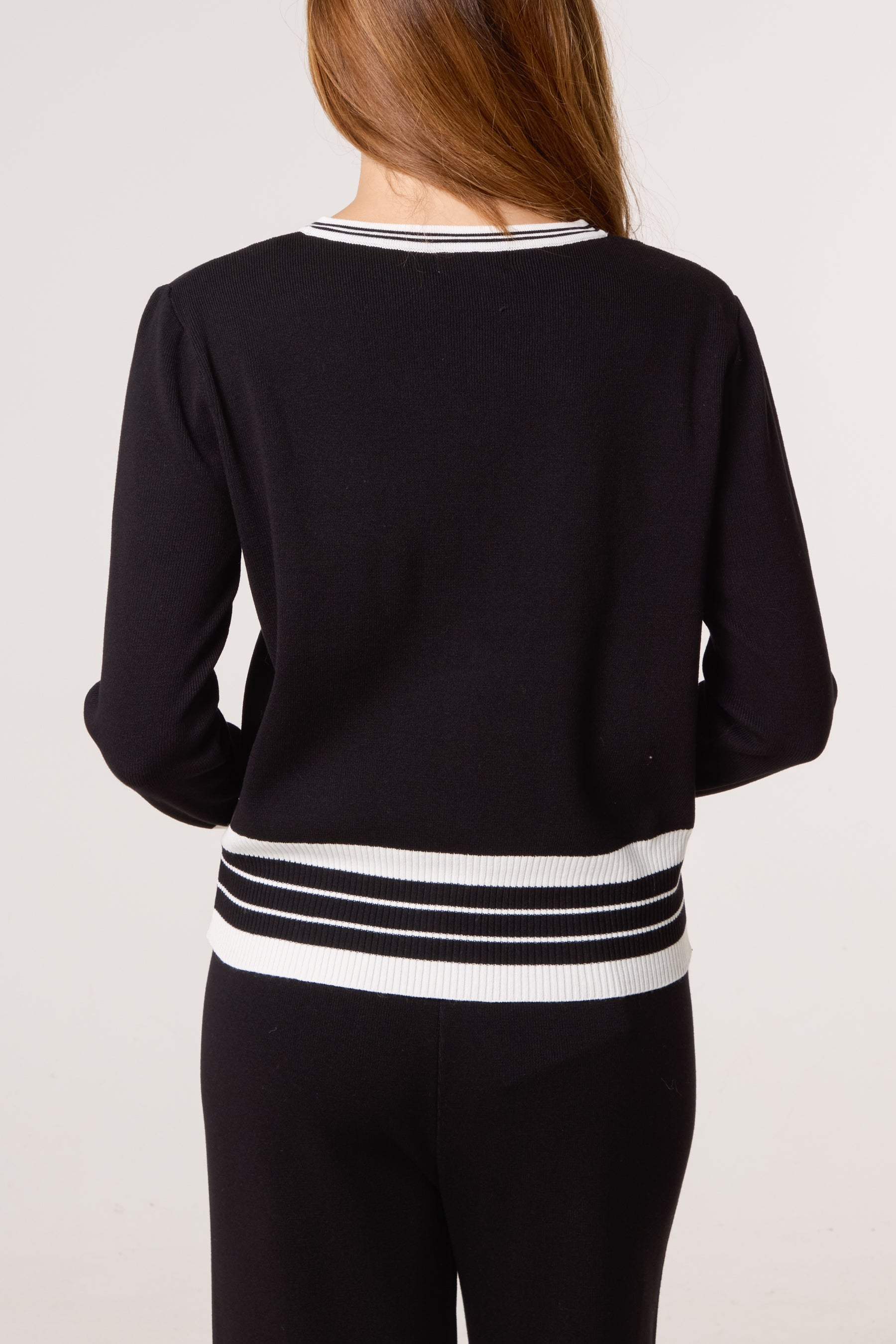 Contrast Stripe Cardigan & Trousers Co-Ord