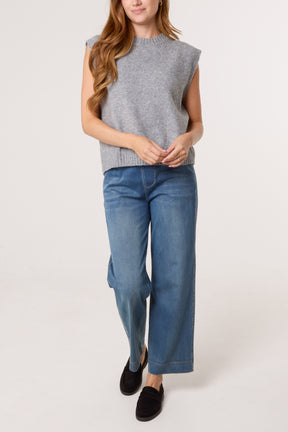 Open Back Knot Knitted Vest