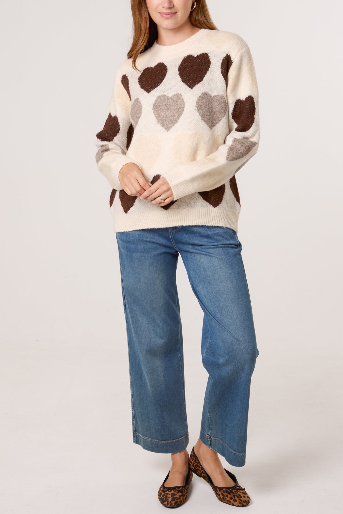 Hearts Jacquard Knit Jumper
