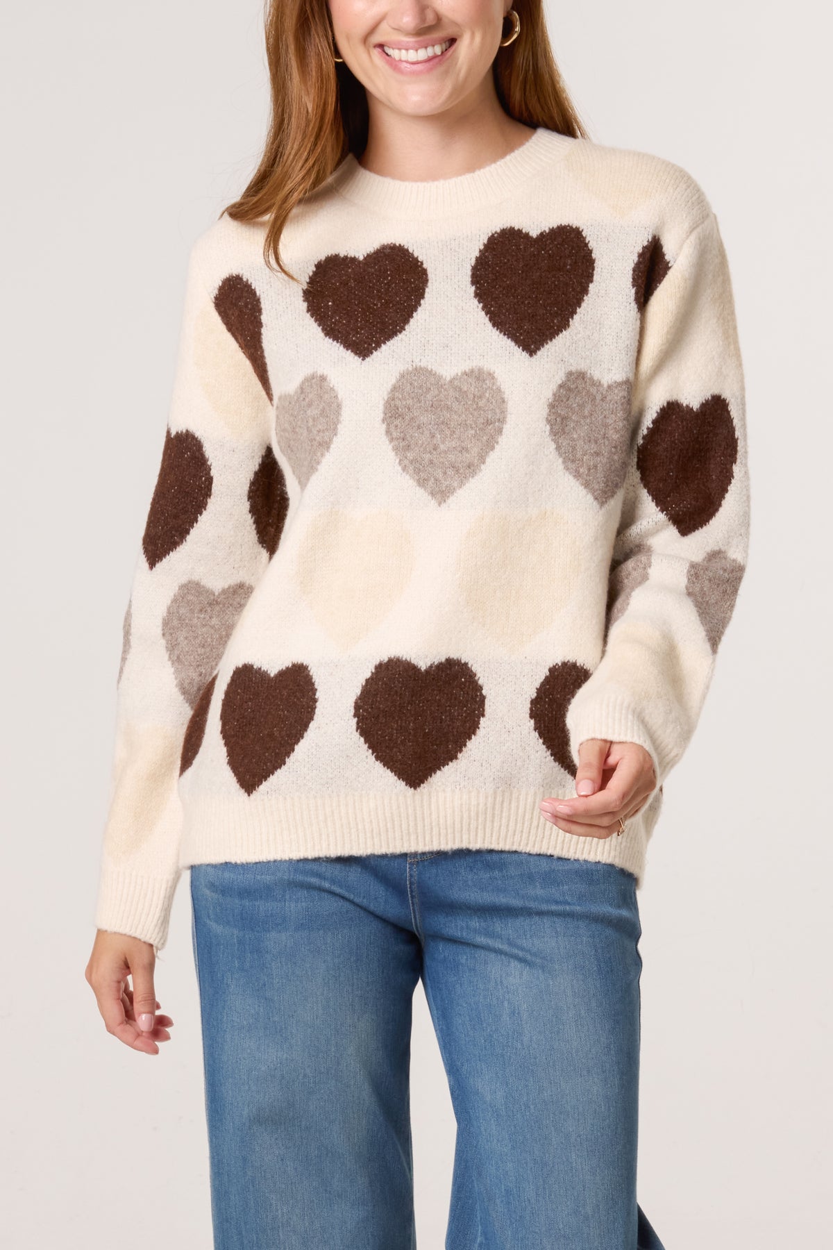 Hearts Jacquard Knit Jumper
