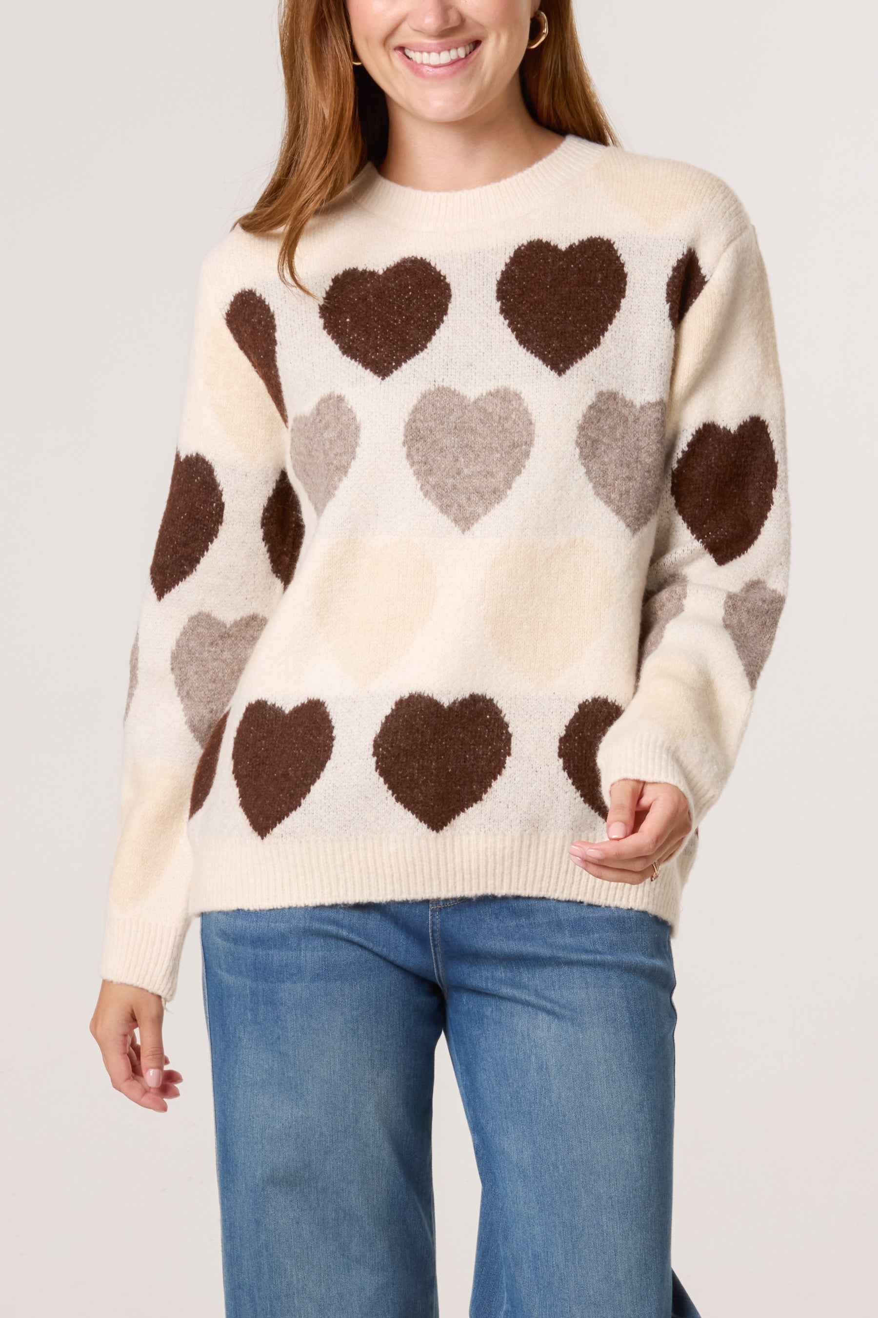 Hearts Jacquard Knit Jumper