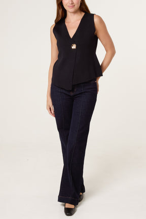 Asymmetric Knitted Waistcoat