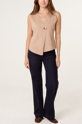 Asymmetric Knitted Waistcoat