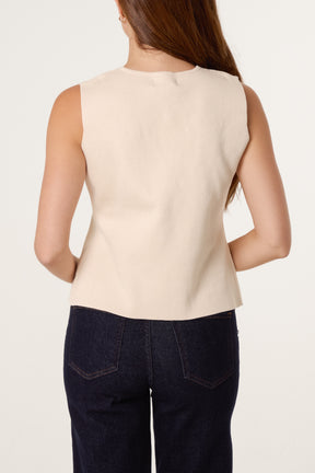 Asymmetric Knitted Waistcoat