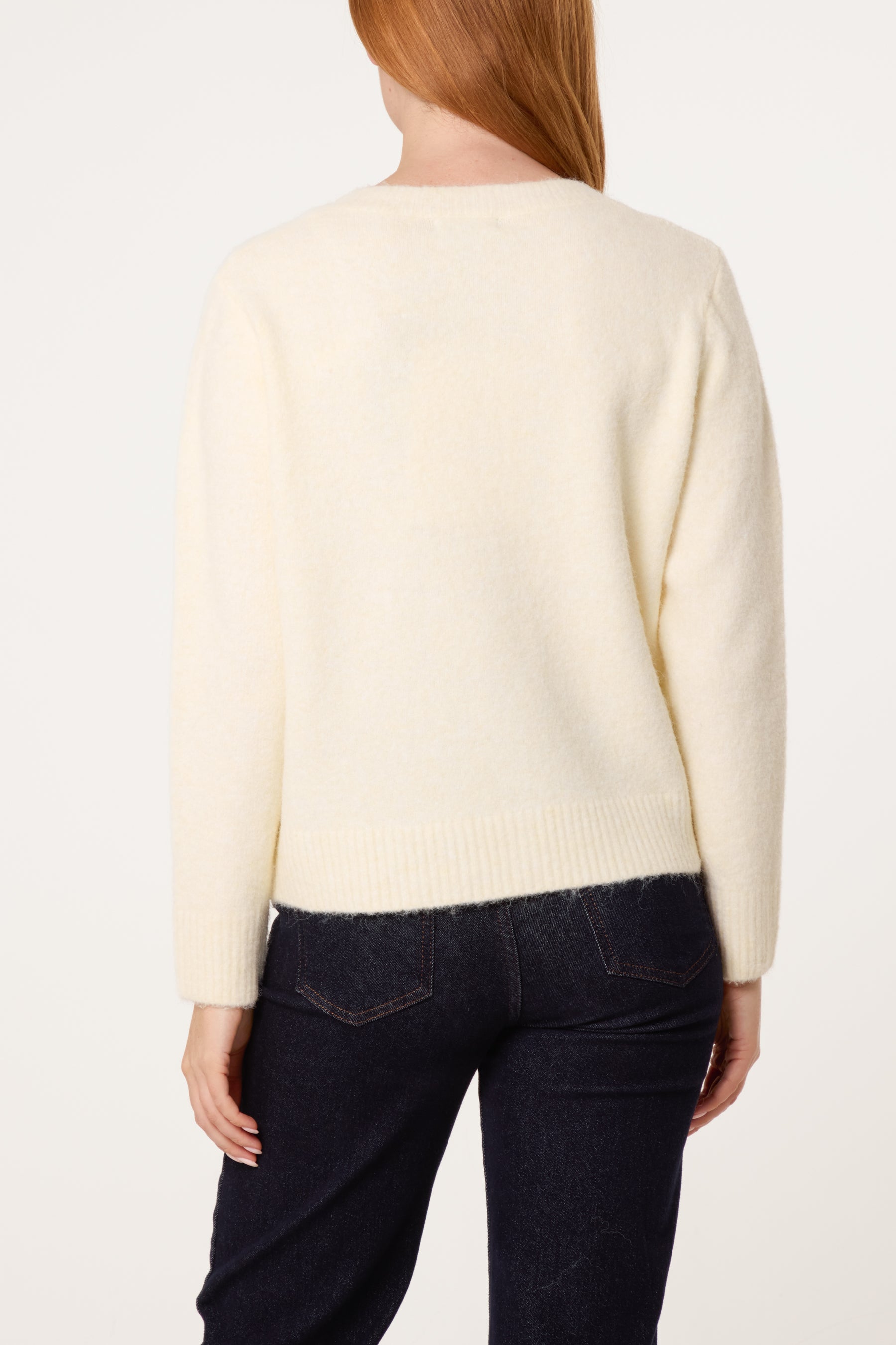 Colourful Heart Buttons Knit Cardigan