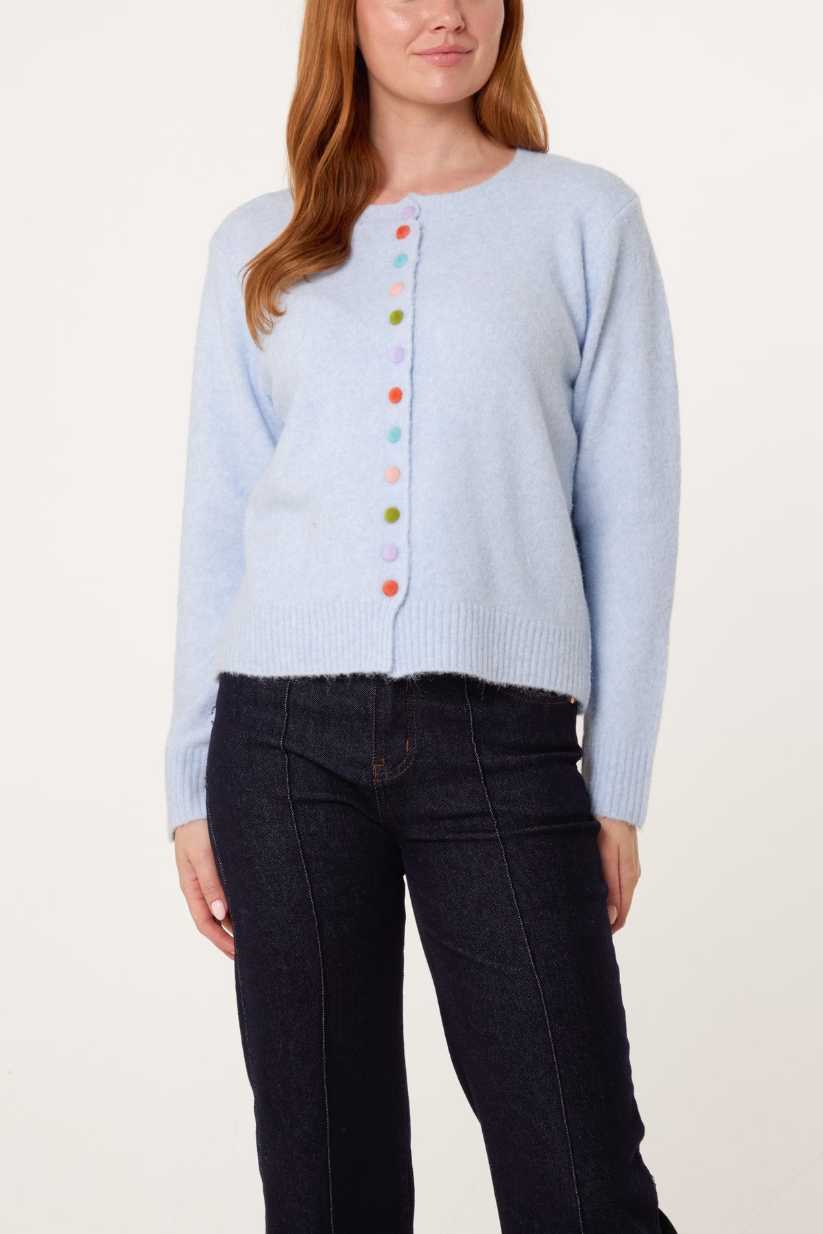 Colourful Circle Buttons Knit Cardigan