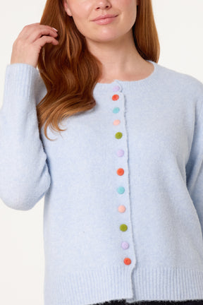 Colourful Circle Buttons Knit Cardigan