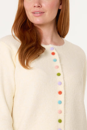 Colourful Circle Buttons Knit Cardigan
