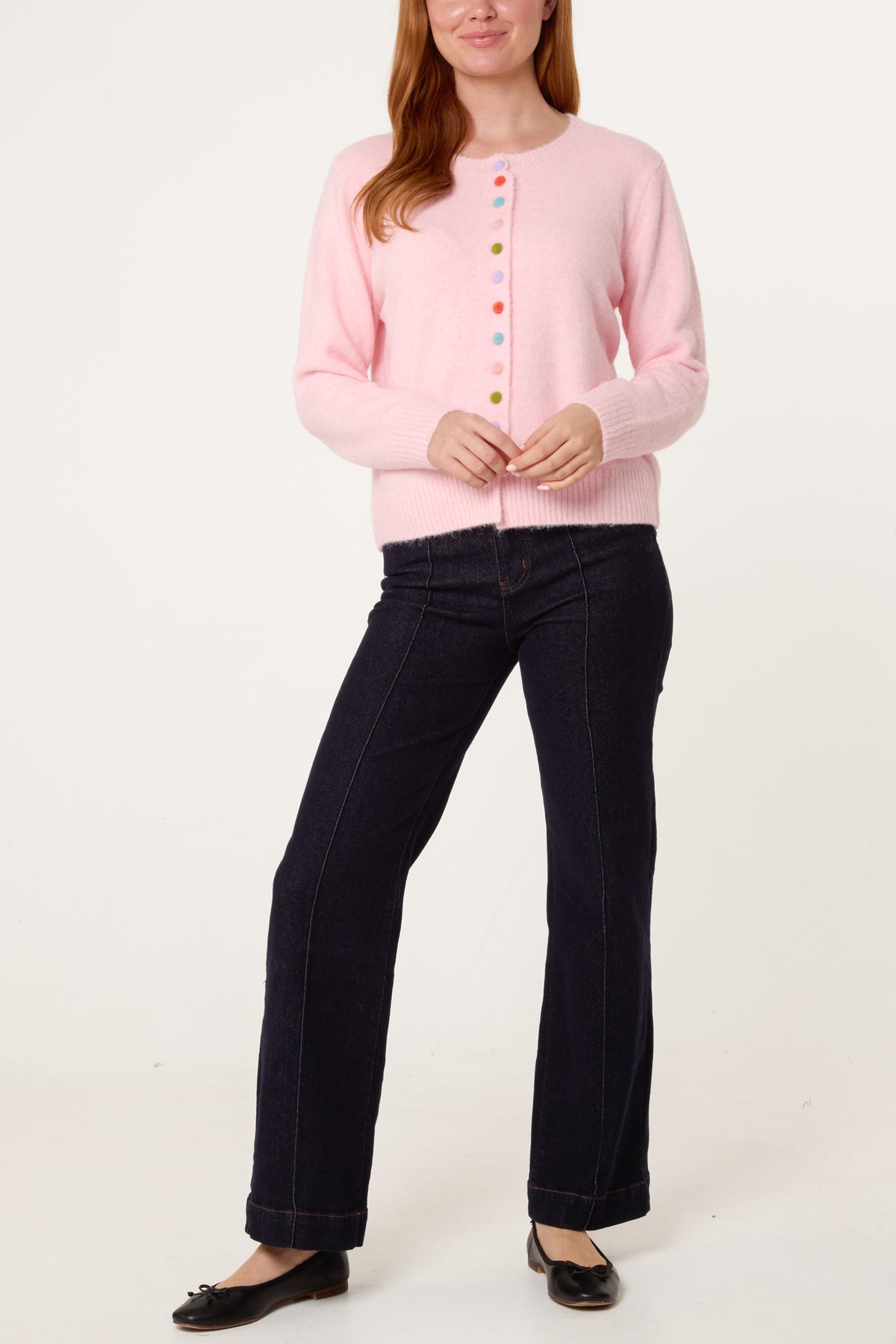 Colourful Circle Buttons Knit Cardigan