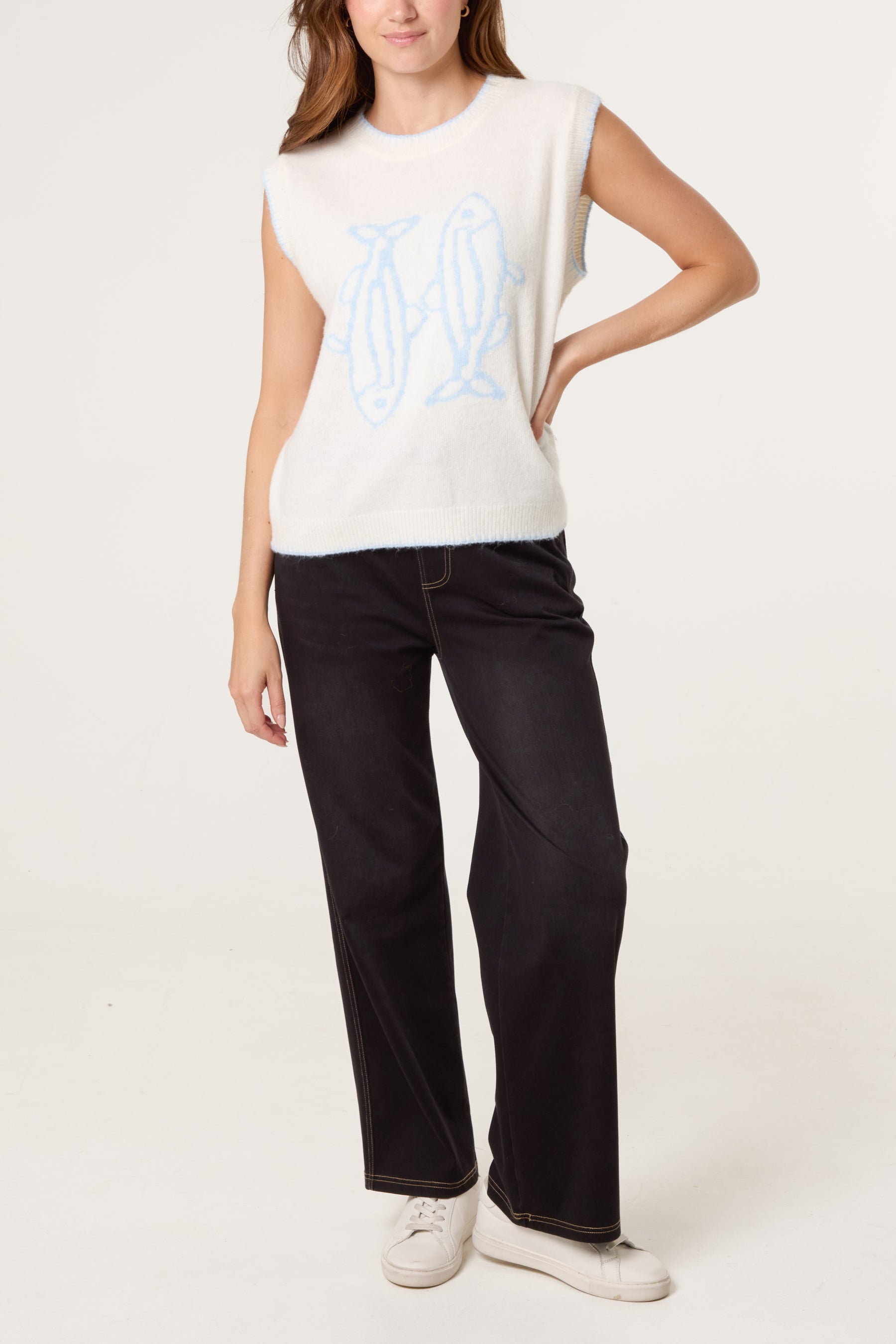 Sardines Stitch Hem Knit Vest