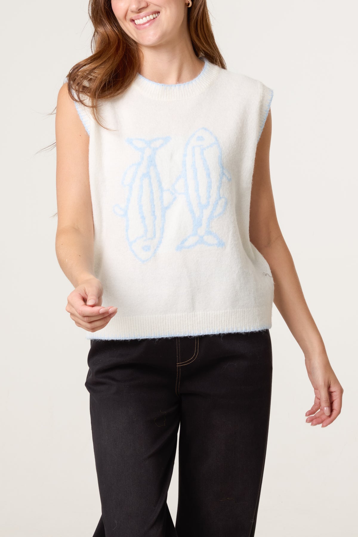 Sardines Stitch Hem Knit Vest