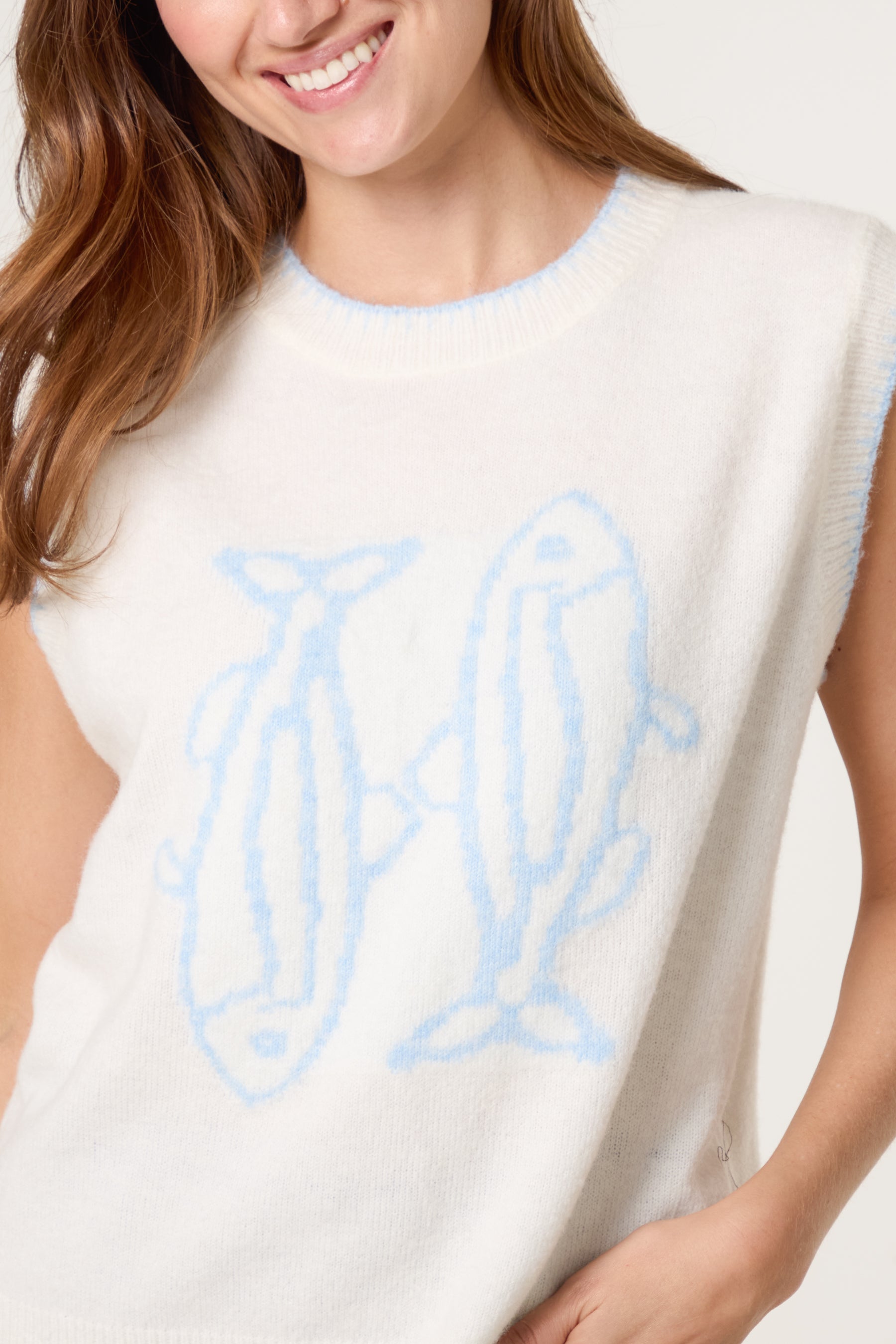 Sardines Stitch Hem Knit Vest