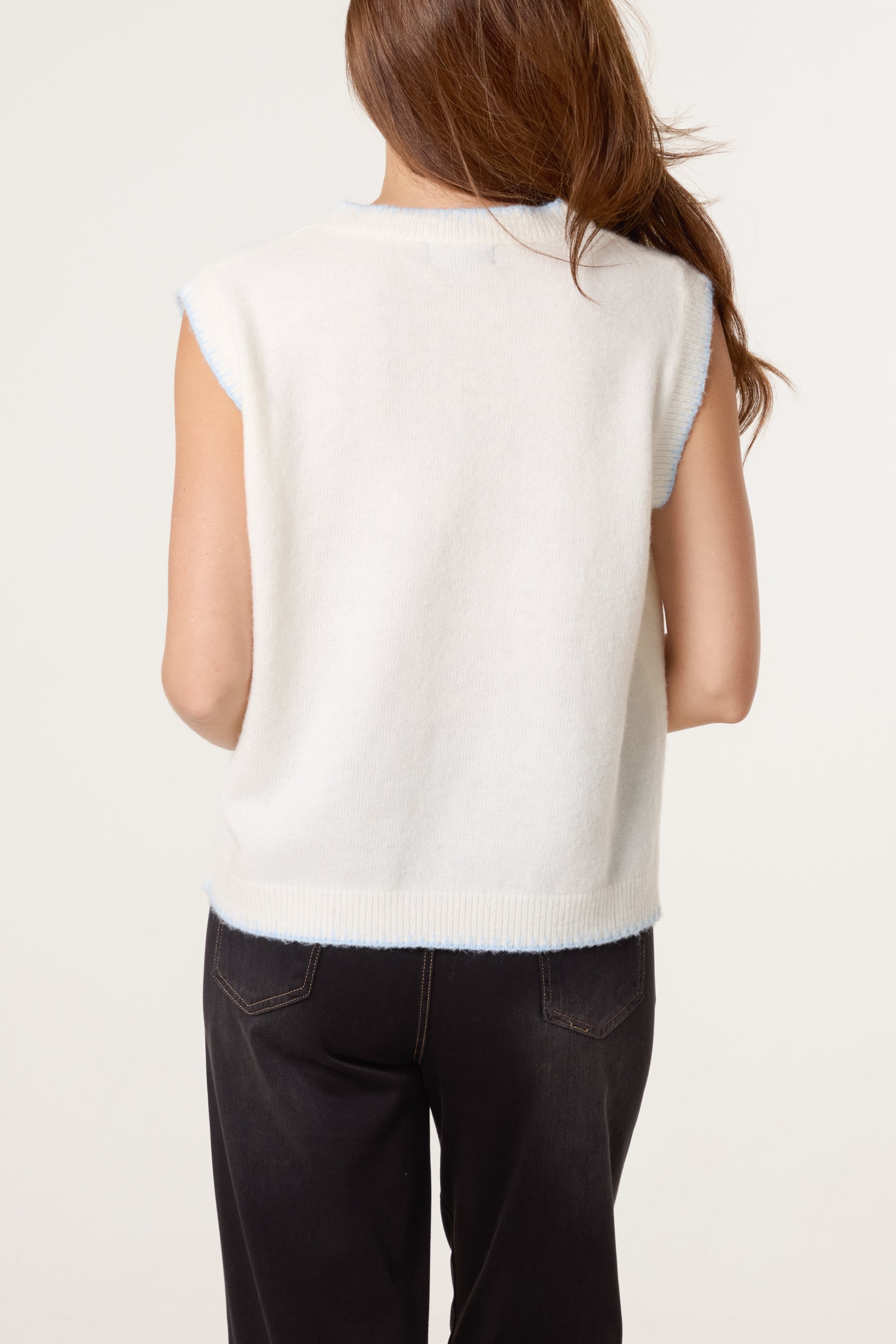 Sardines Stitch Hem Knit Vest