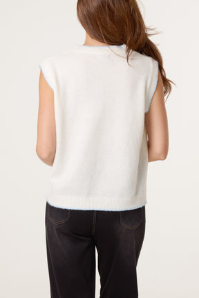 Sardines Stitch Hem Knit Vest