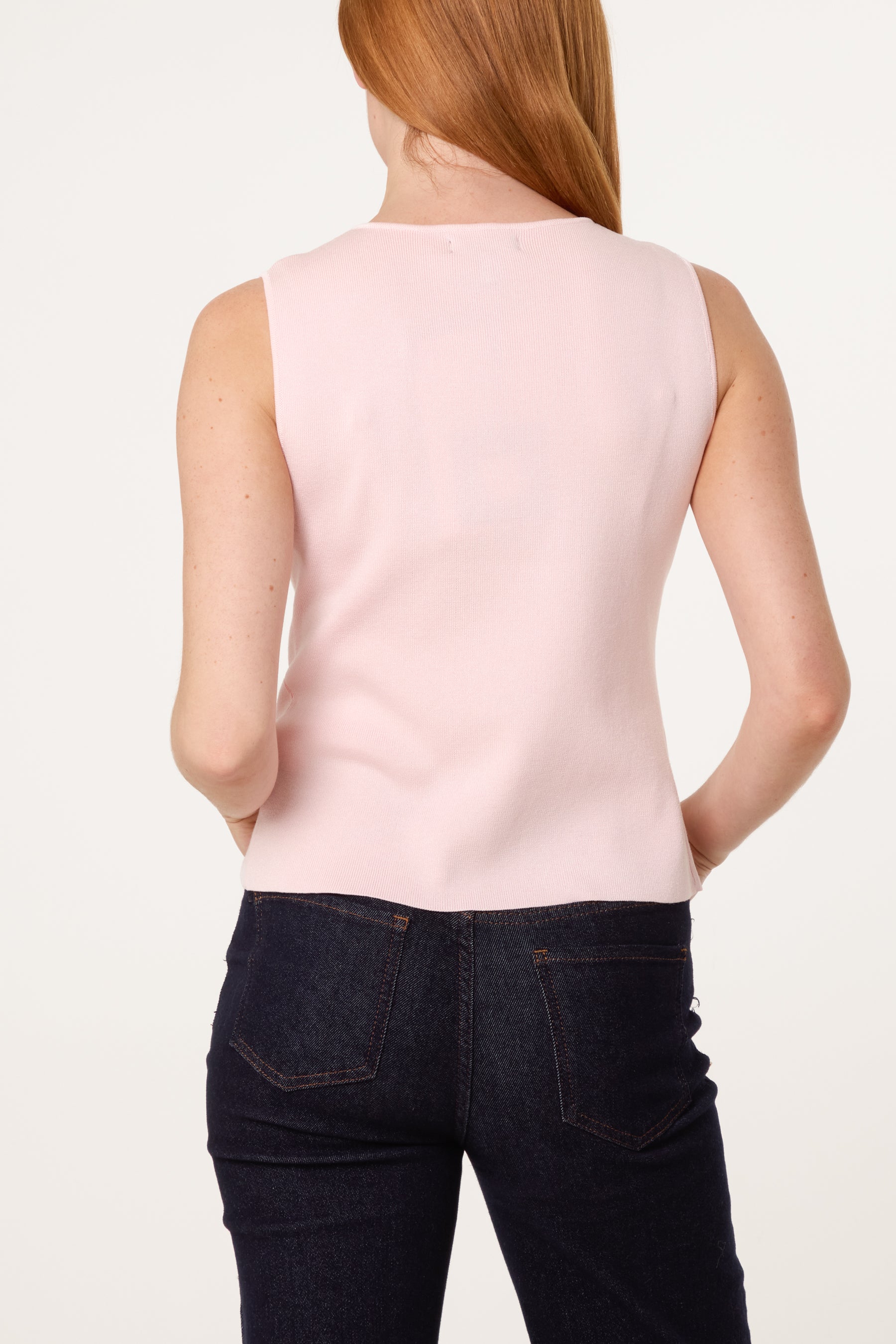 Gold Button Fine Knit Vest