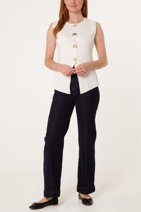 Seashell Gold Button Vest