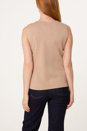 Seashell Gold Button Vest