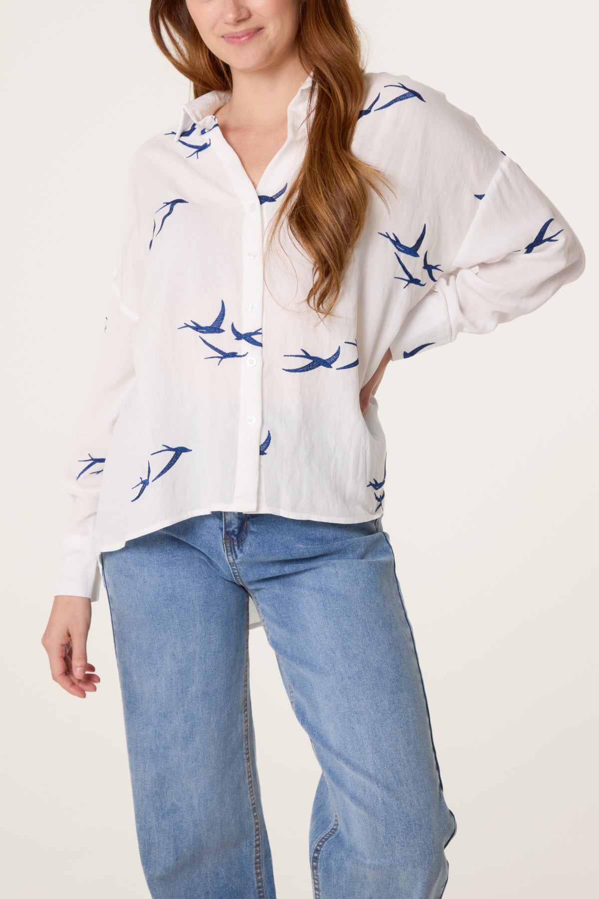 Bird Embroidery Shirt