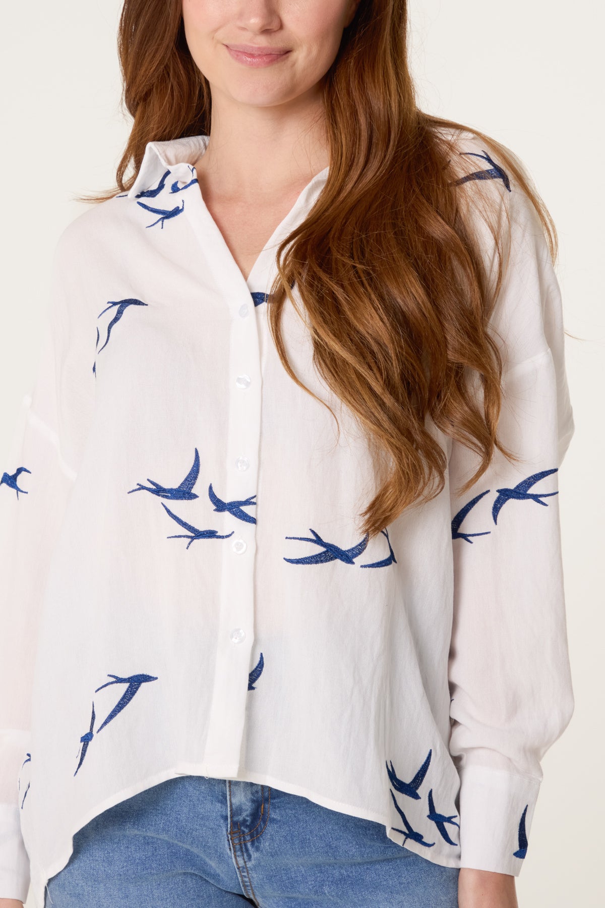Bird Embroidery Shirt