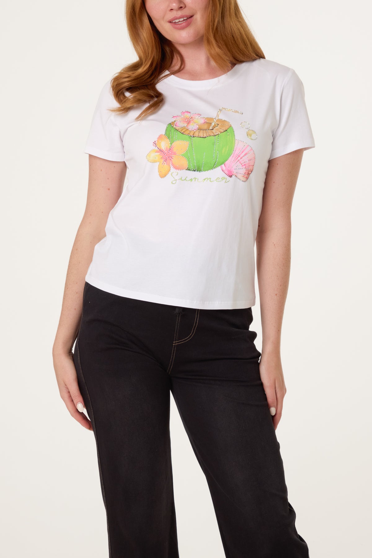 Coconut Drink Embellished T-Shirt