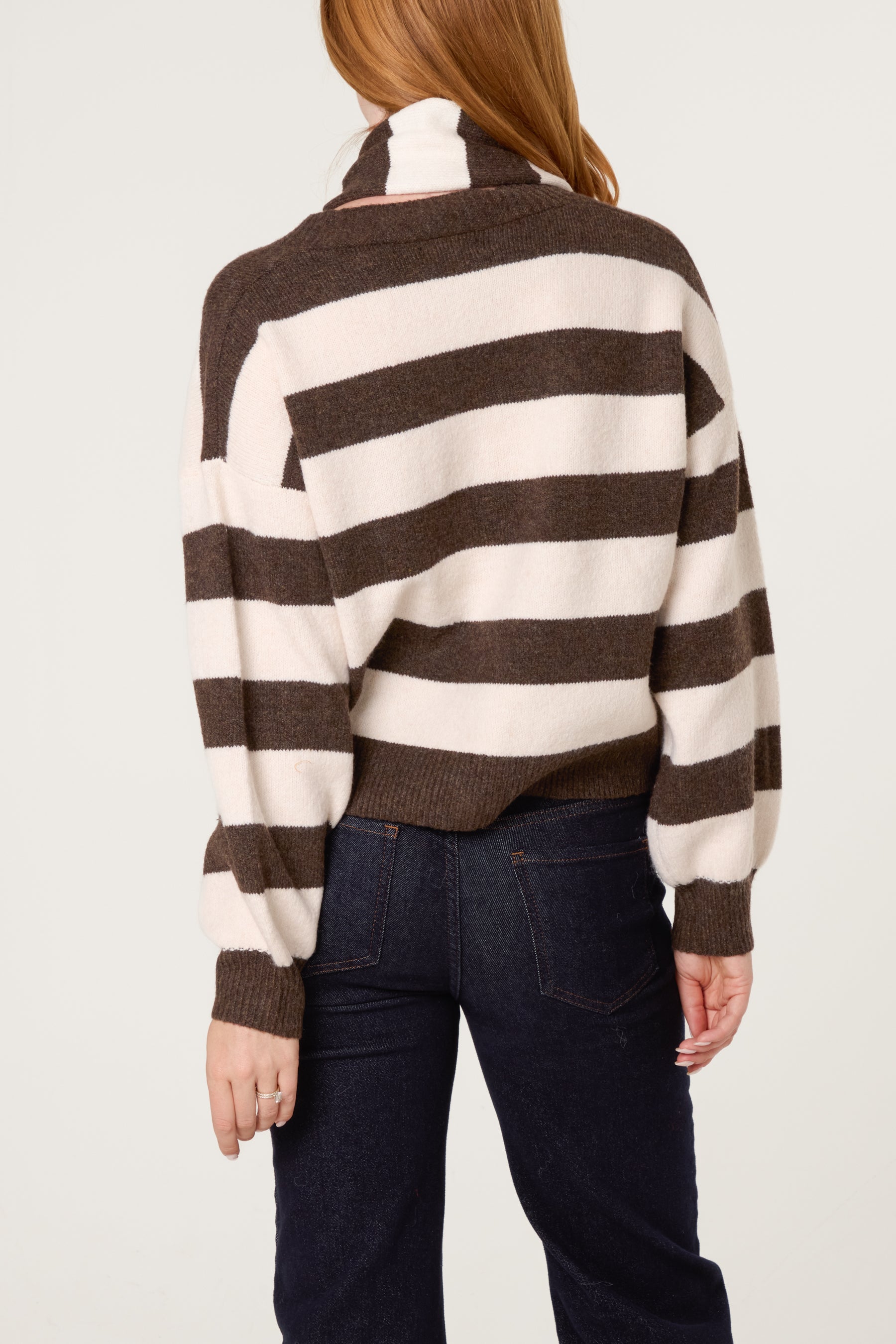 Striped Cosy Cardigan With Scarf