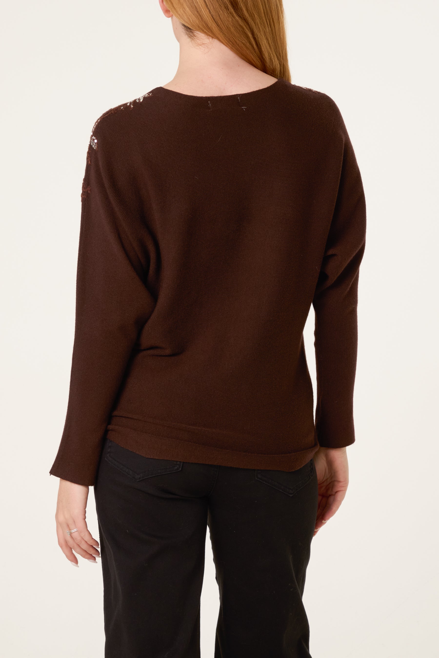 Embellished Batwing Knit Jumper