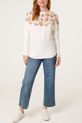 Embellished Batwing Knit Jumper