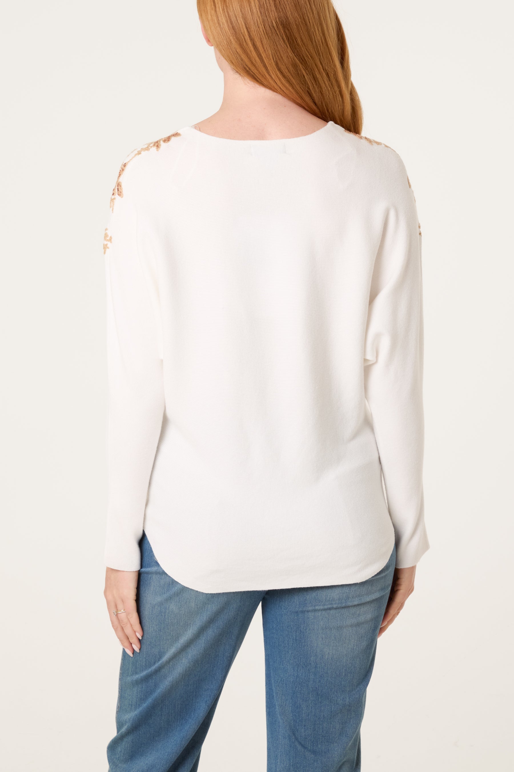 Embellished Batwing Knit Jumper