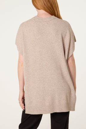 Studded Short Sleeve Knit Jumper