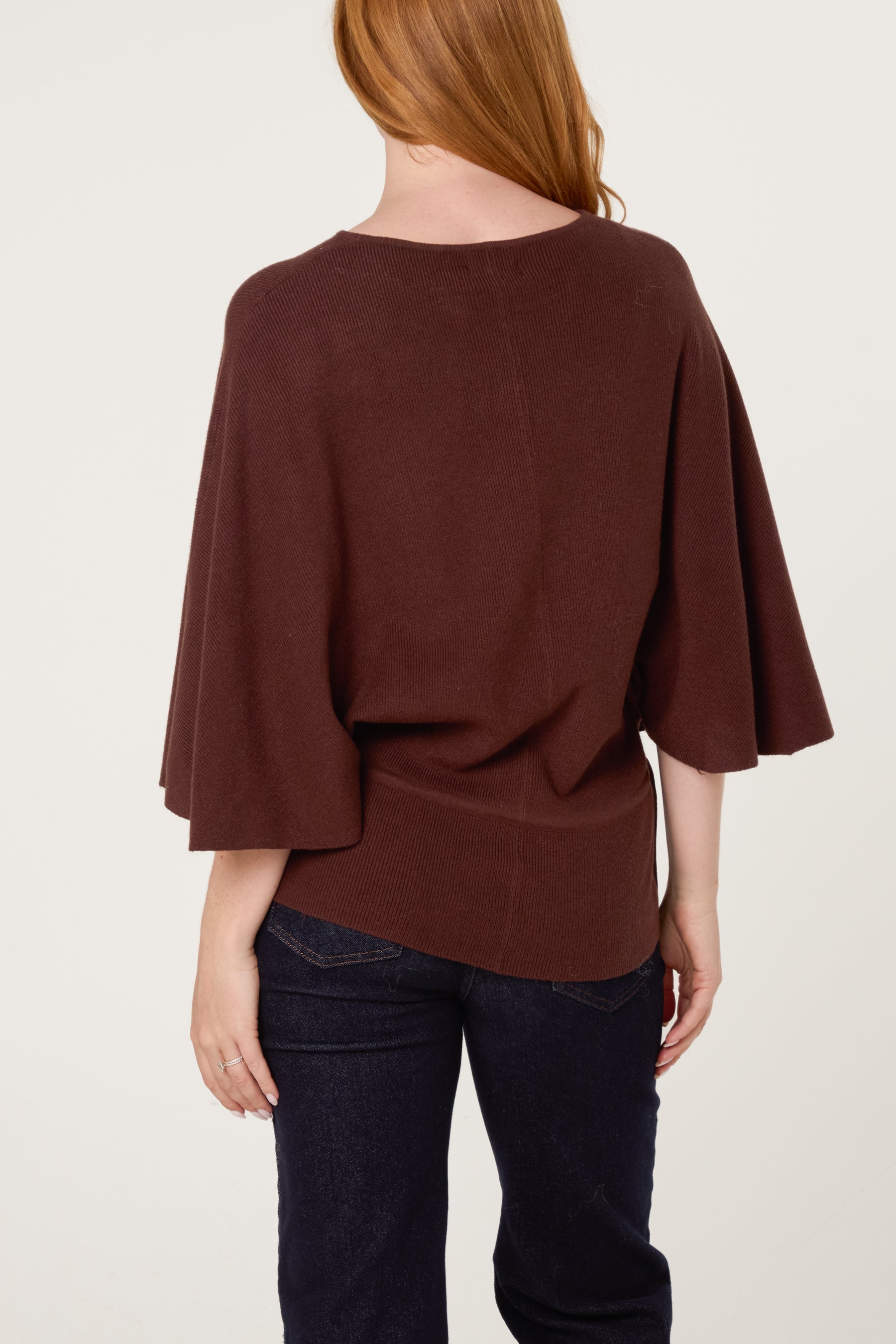 Tie Waist Detail Batwing Knit Jumper