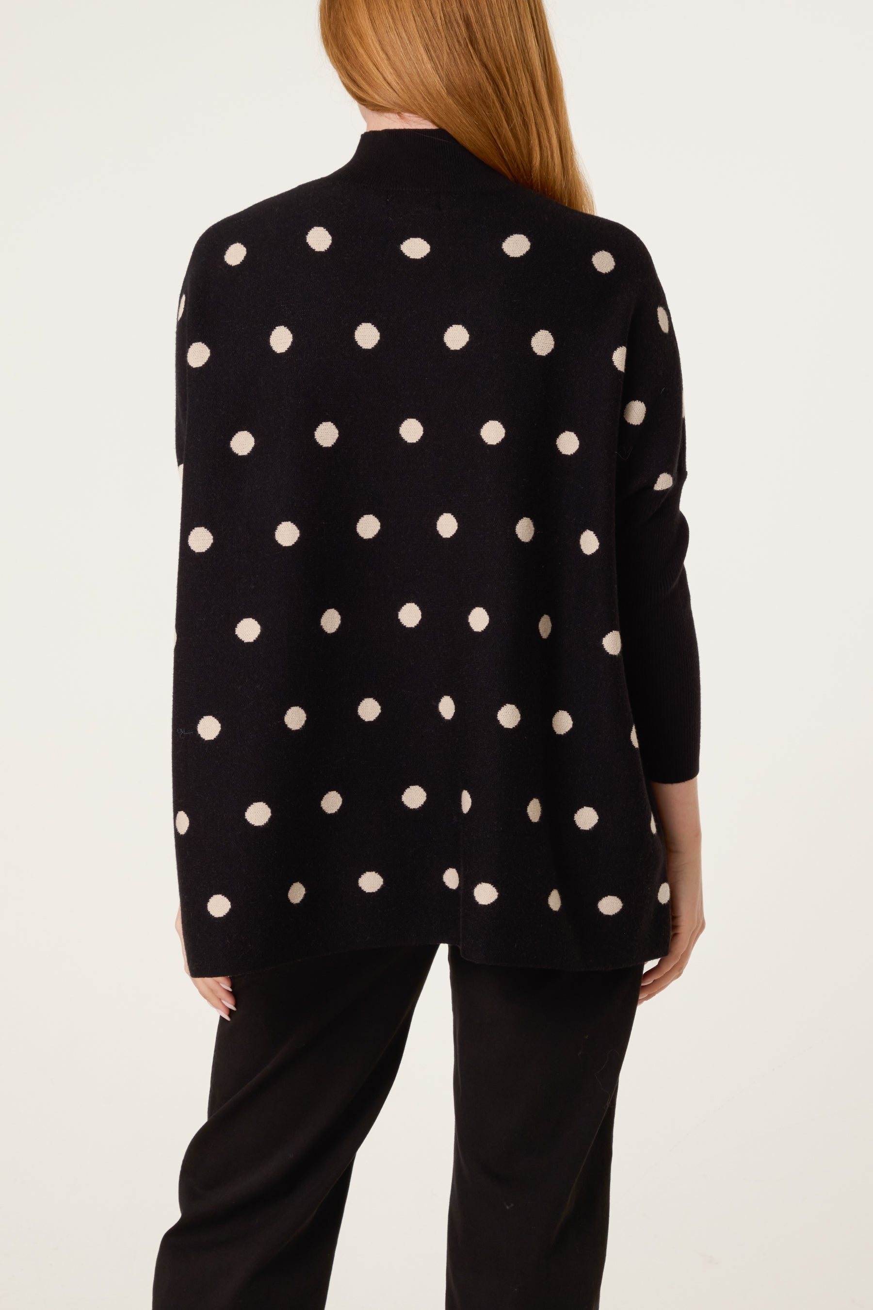 Polka Dot Batwing Knit Jumper