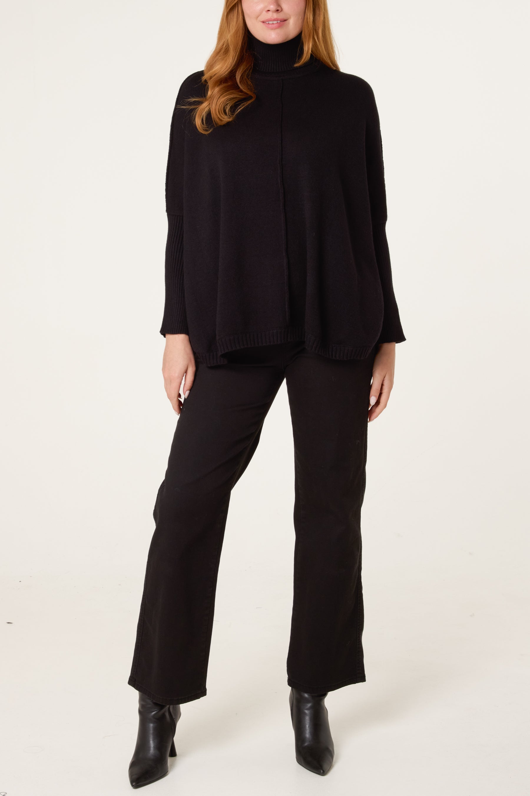 Batwing Roll Neck Knit Jumper