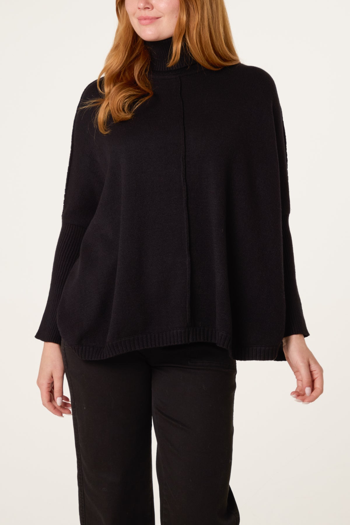 Batwing Roll Neck Knit Jumper