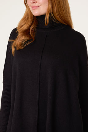 Batwing Roll Neck Knit Jumper