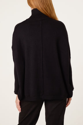 Batwing Roll Neck Knit Jumper