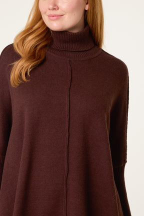 Batwing Roll Neck Knit Jumper