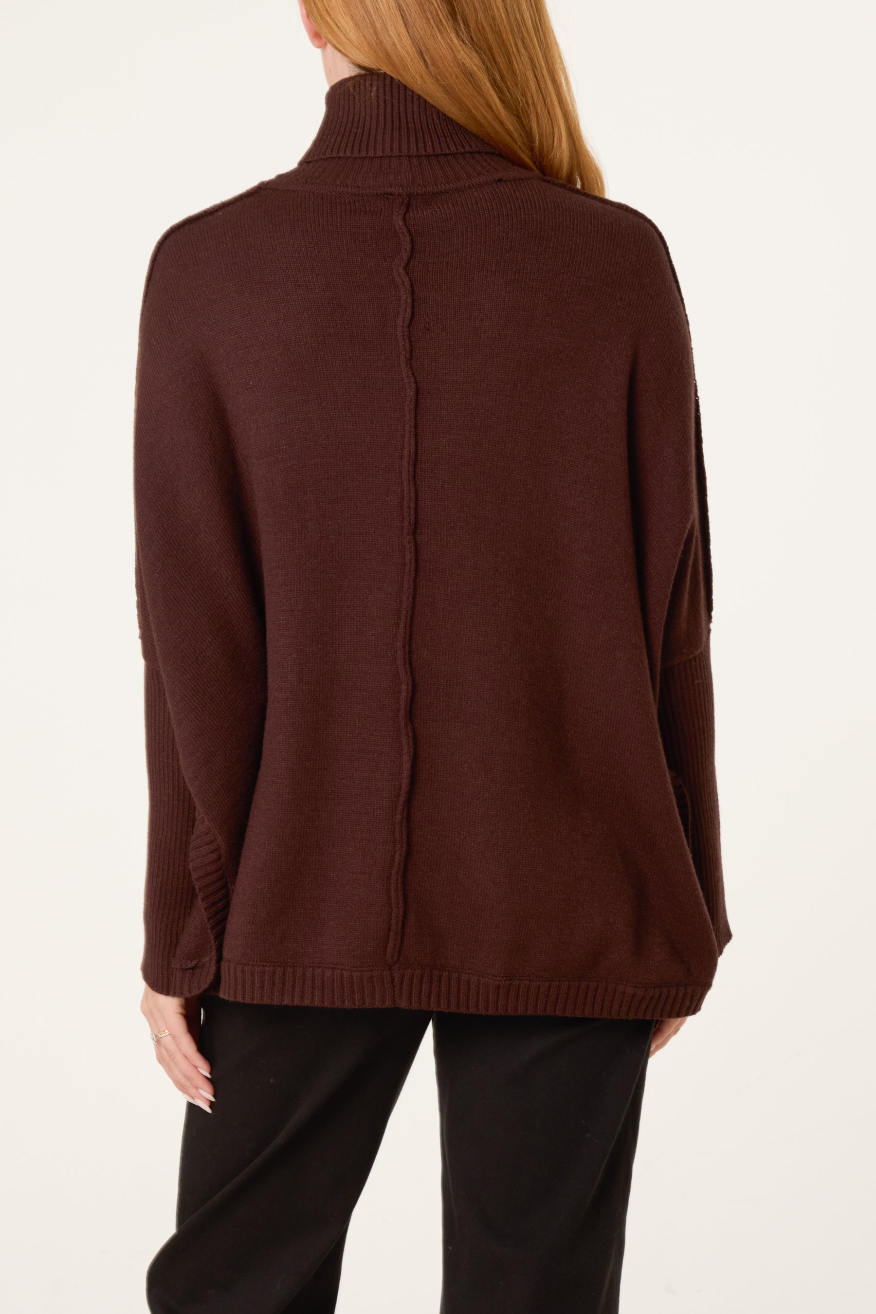 Batwing Roll Neck Knit Jumper