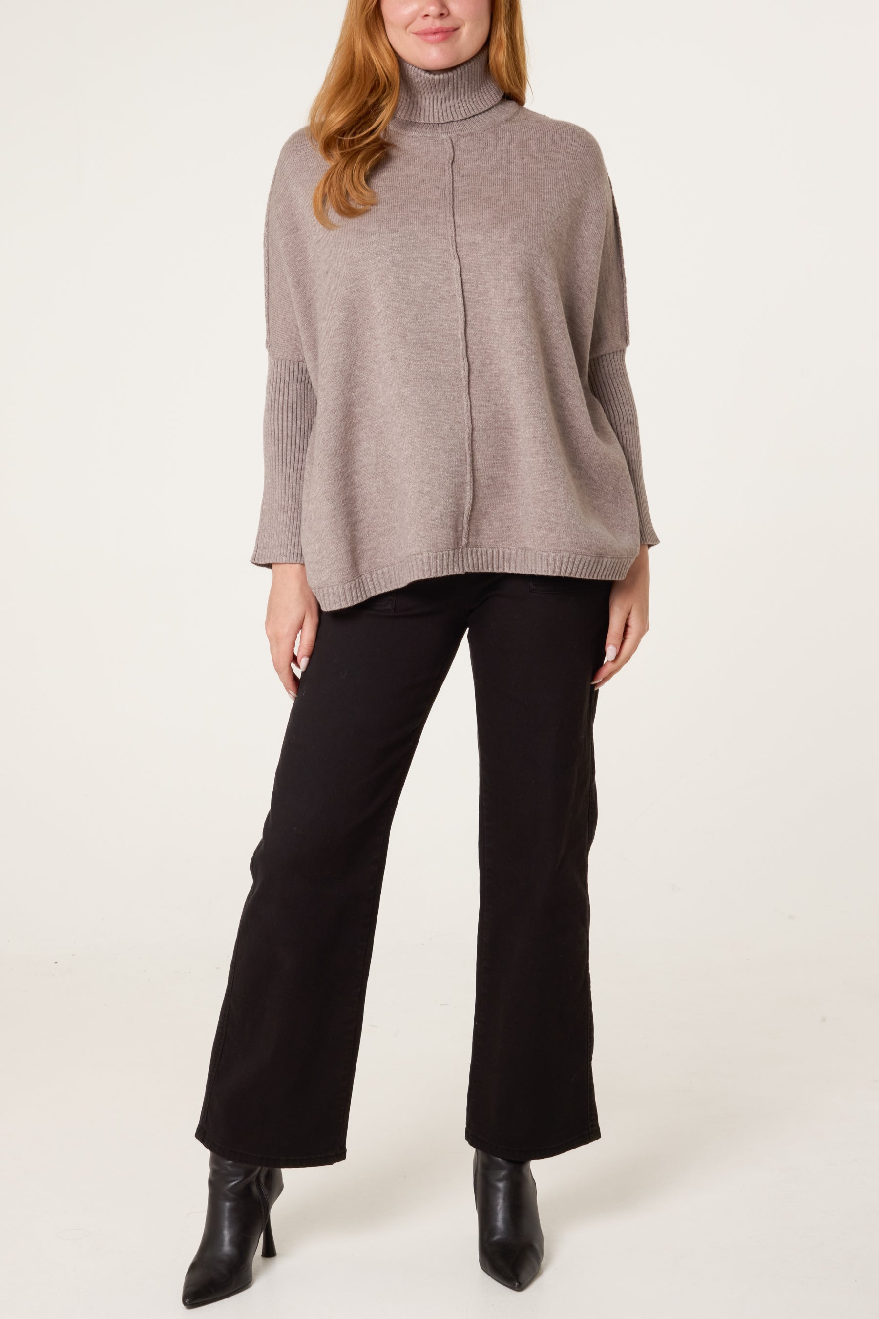 Batwing Roll Neck Knit Jumper