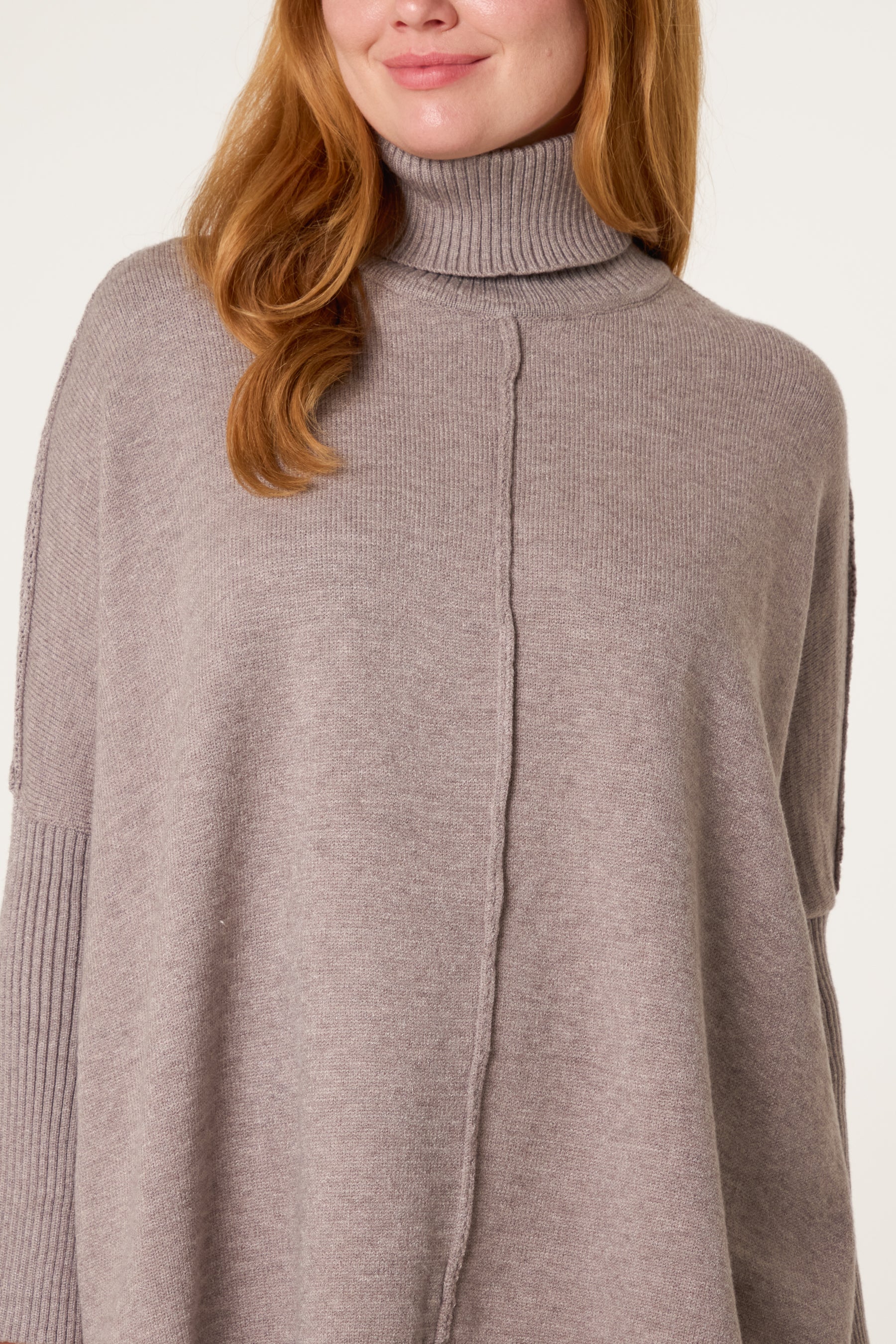 Batwing Roll Neck Knit Jumper