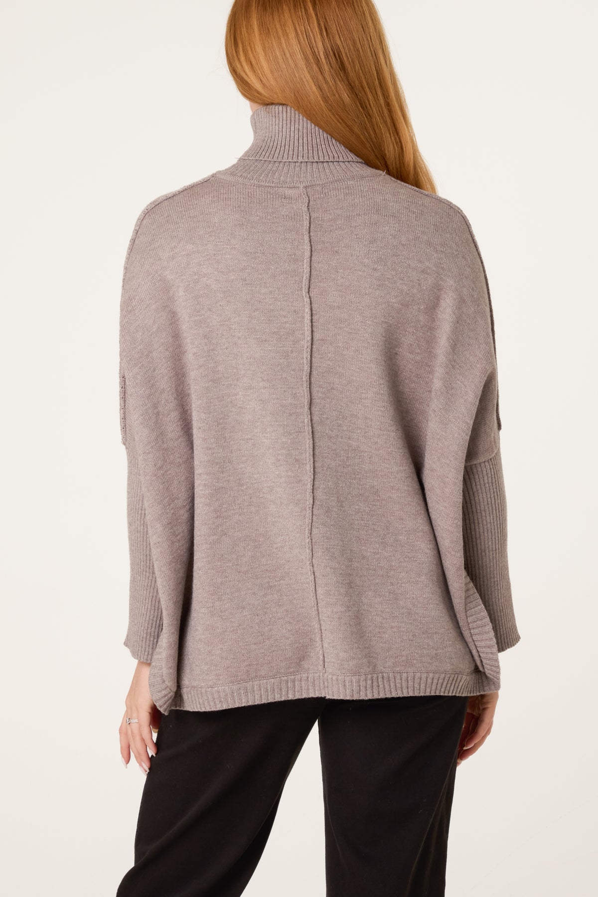 Batwing Roll Neck Knit Jumper