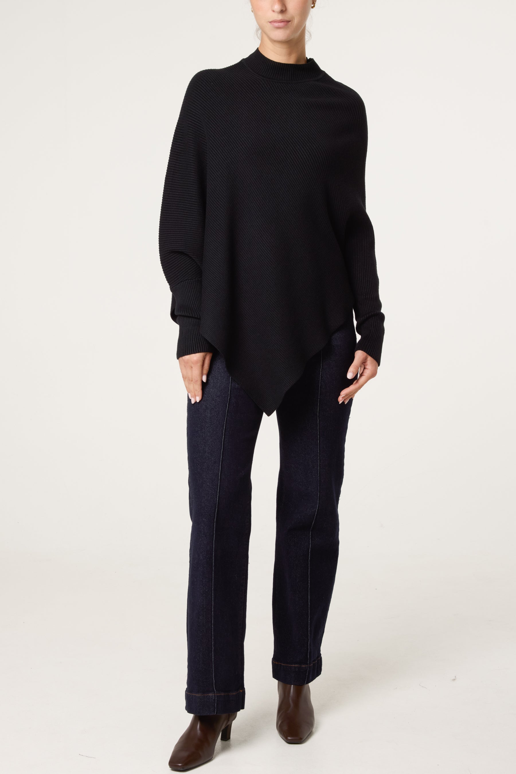Knit Poncho Style Essential Jumper