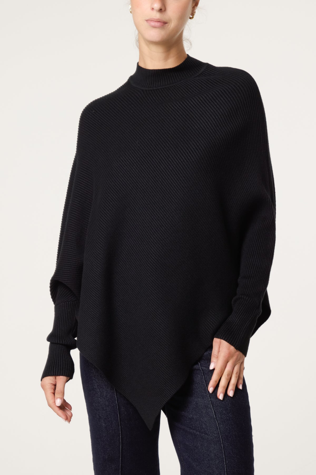 Knit Poncho Style Essential Jumper
