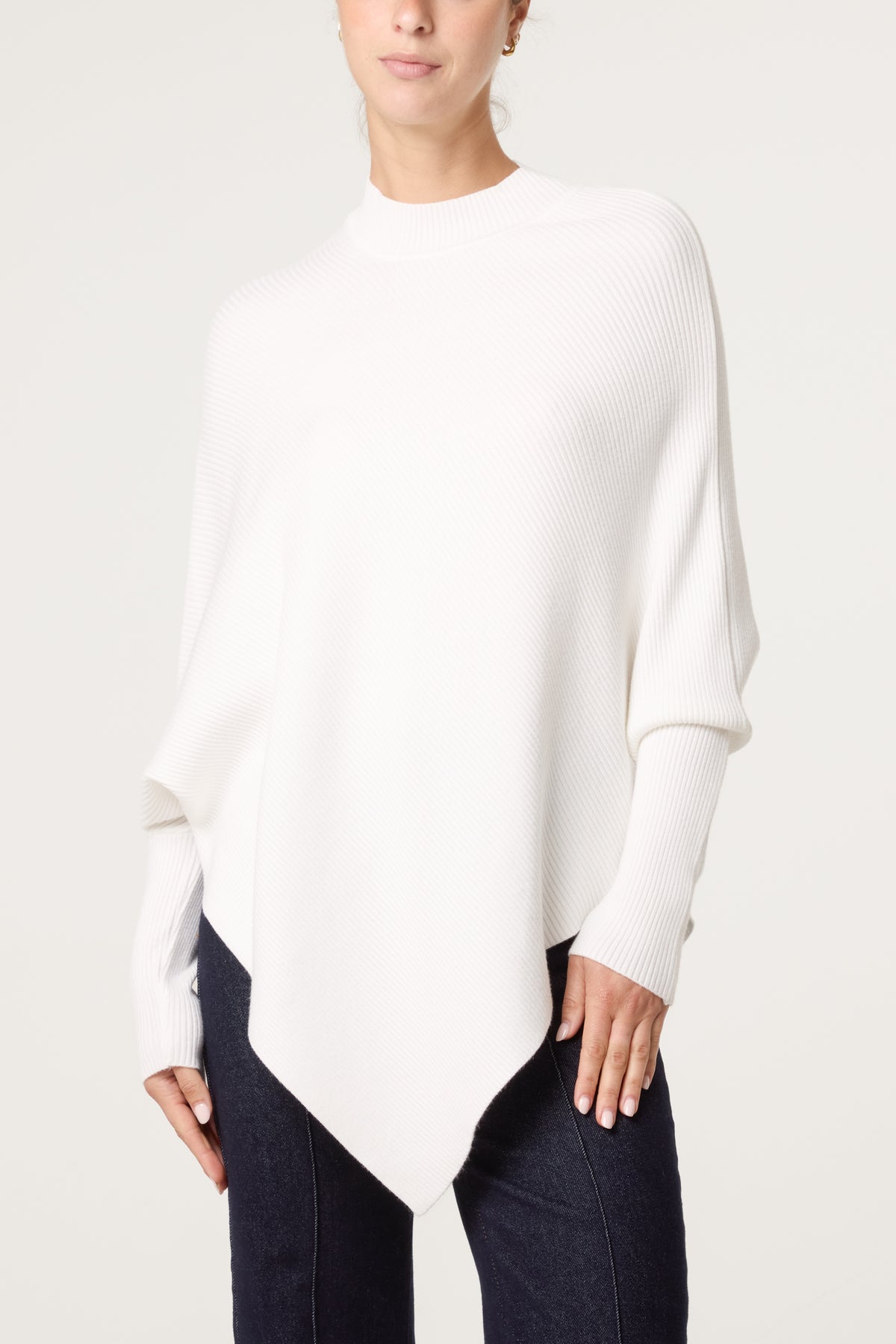 Knit Poncho Style Essential Jumper
