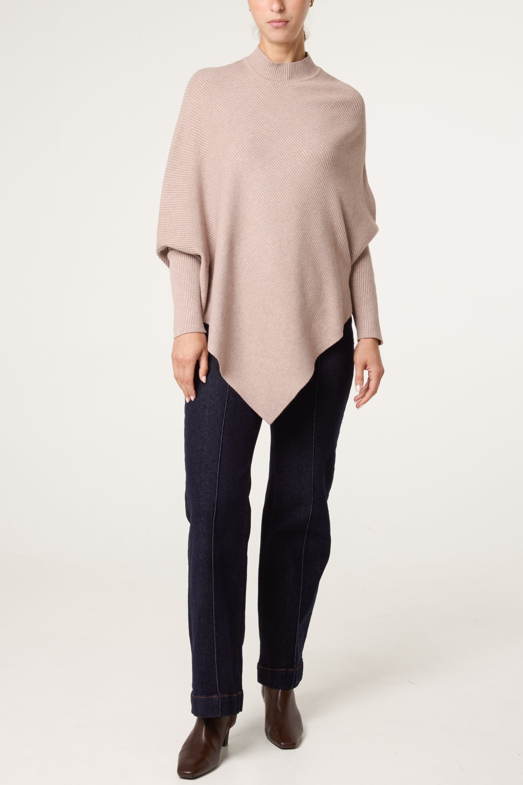 Knit Poncho Style Essential Jumper