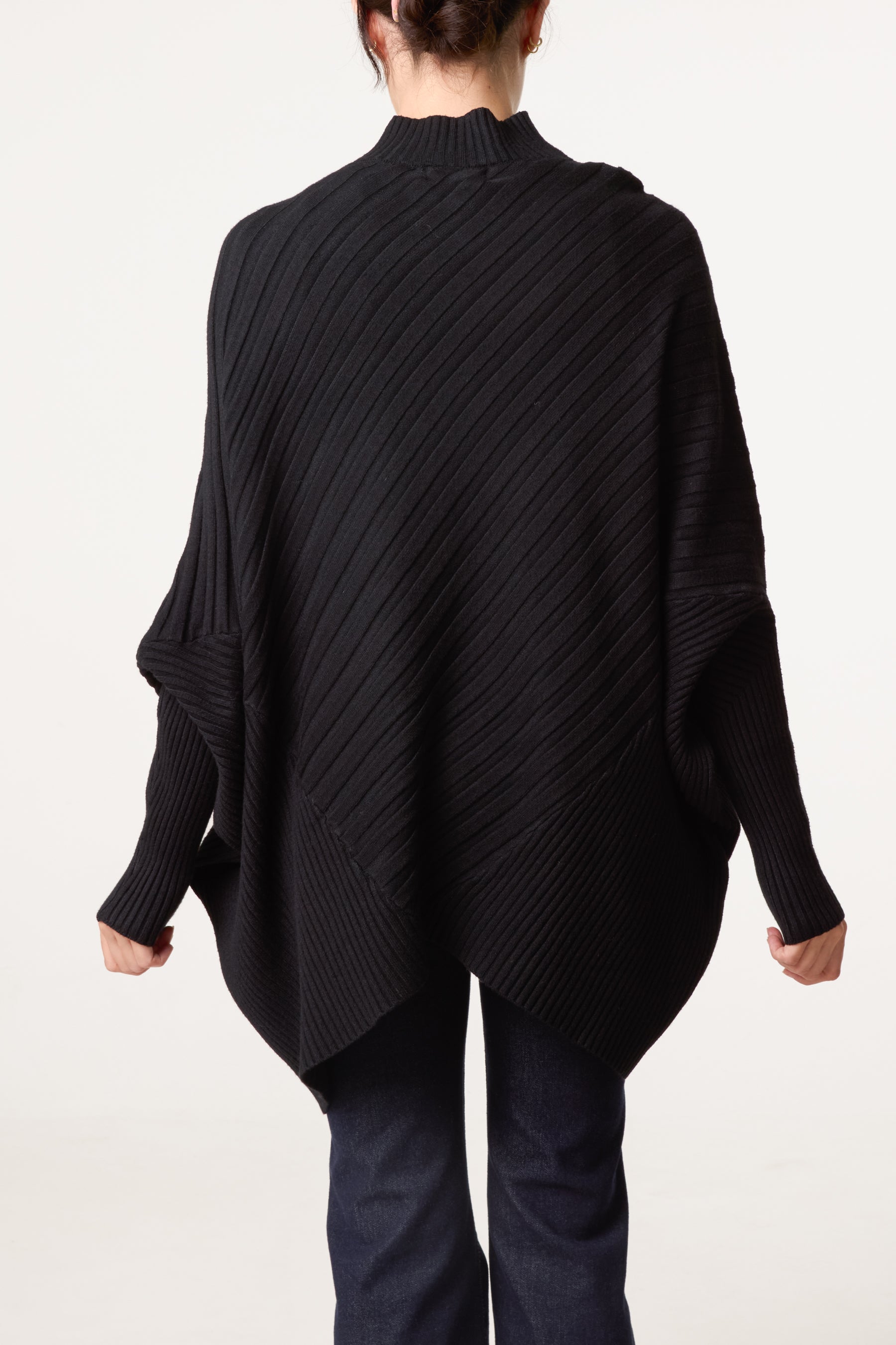 Ribbed Knit Poncho Inspired Jumper